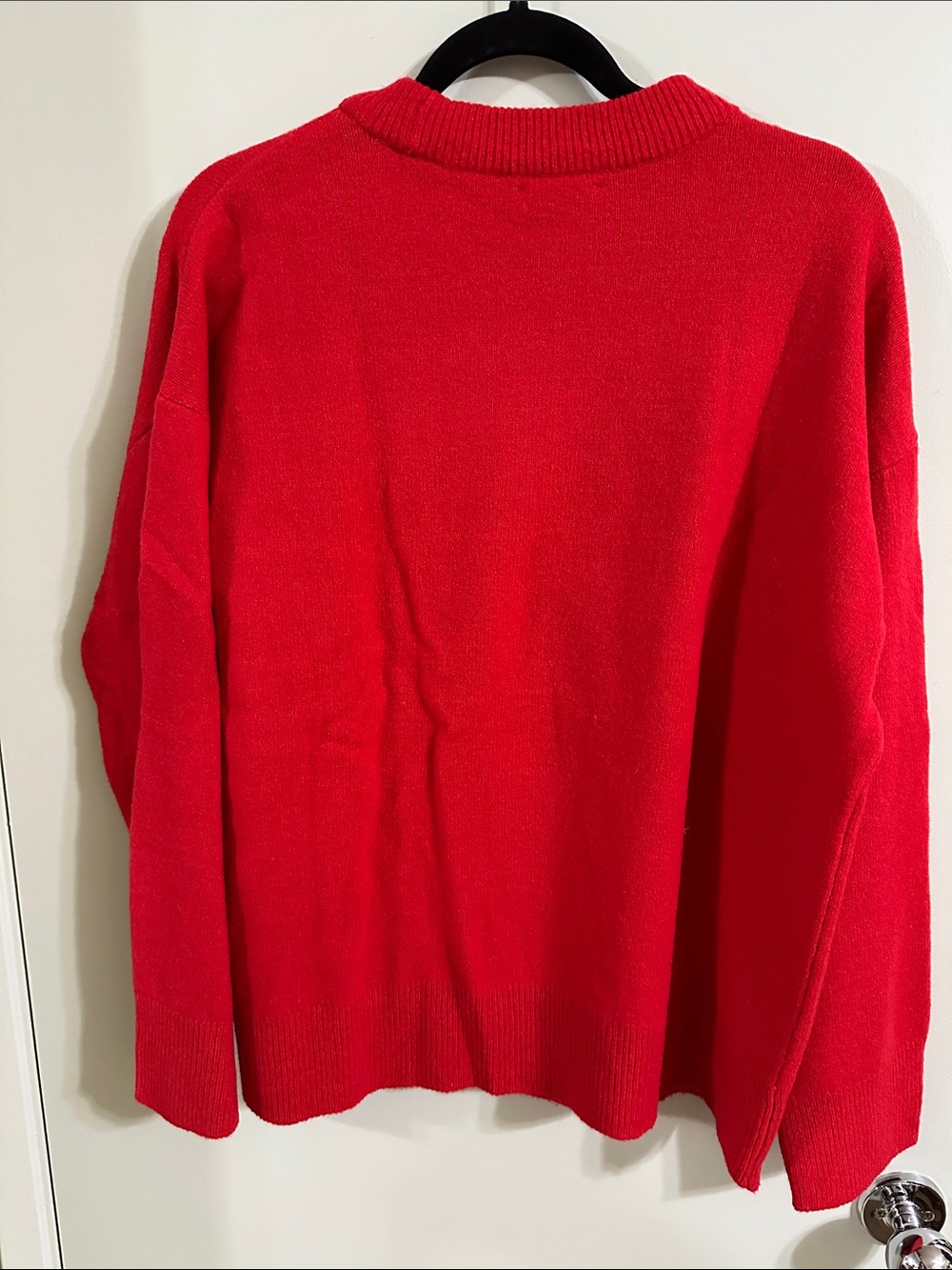 Red Crewneck Sweater with Fuzzy - Picture 4 of 5